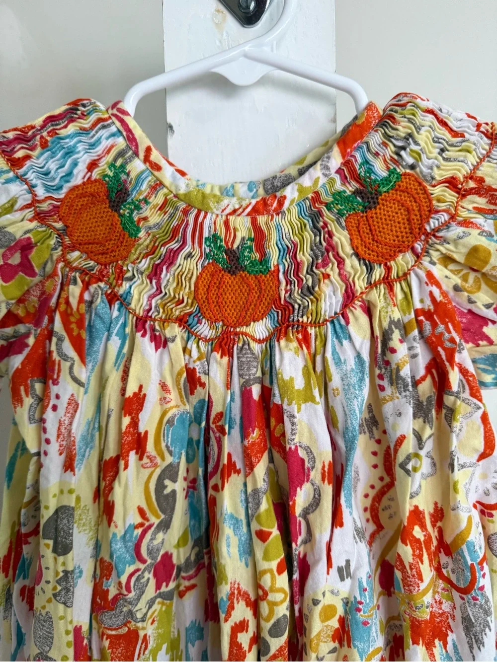 Banana Split Smocked Fall Bubble Romper
